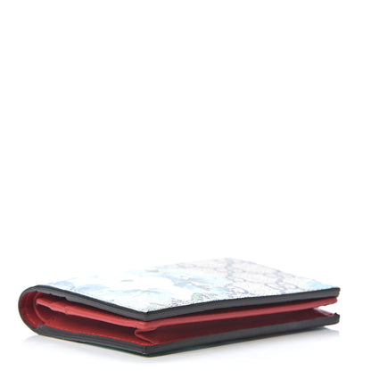 Gucci GG Supreme Monogram Blooms Card Case Beige Blue Navy Hibiscus Red 3 of 6