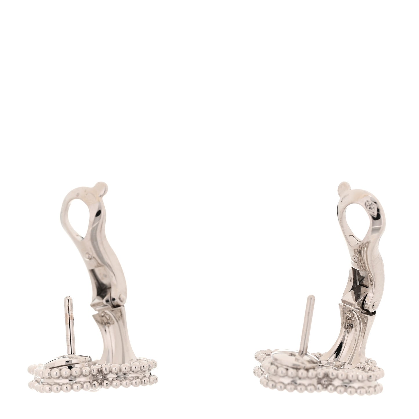 18K White Gold Diamond Vintage Alhambra Earrings