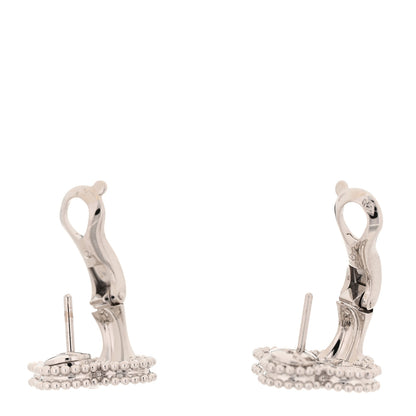 Van Cleef & Arpels 18K White Gold Diamond Vintage Alhambra Earrings 3 of 5