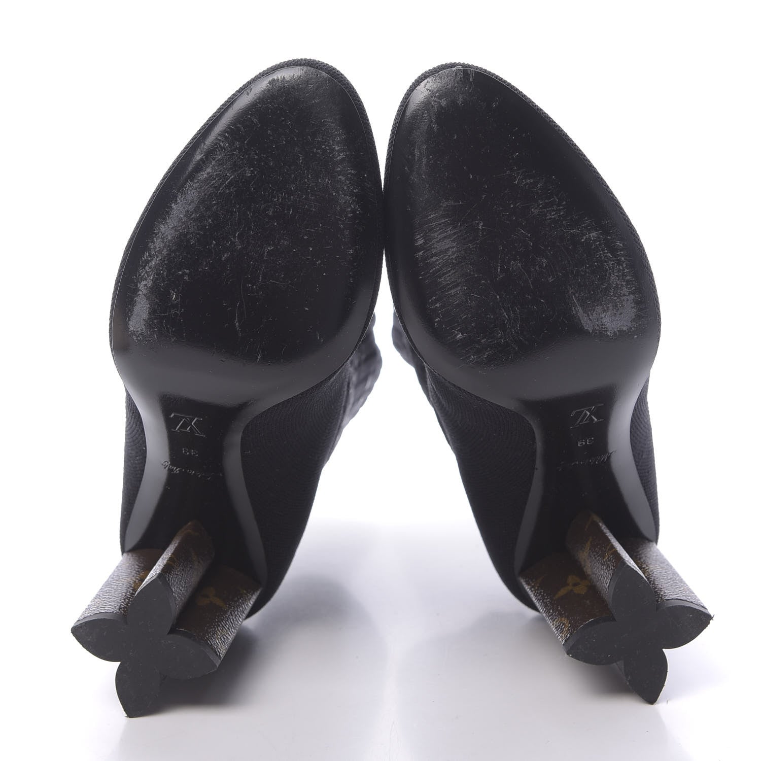 Louis Vuitton Monogram Stretch Fabric Silhouette Ankle Boots 39 Black 5 of 7
