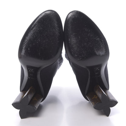 Louis Vuitton Monogram Stretch Fabric Silhouette Ankle Boots 39 Black 5 of 7