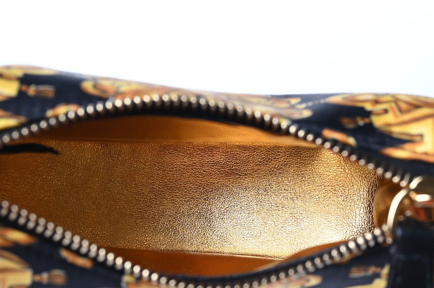 Fendi X VERSACE Silk Fendace Baroque Nano Fendigraphy Hobo Charm Black Gold 5 of 11