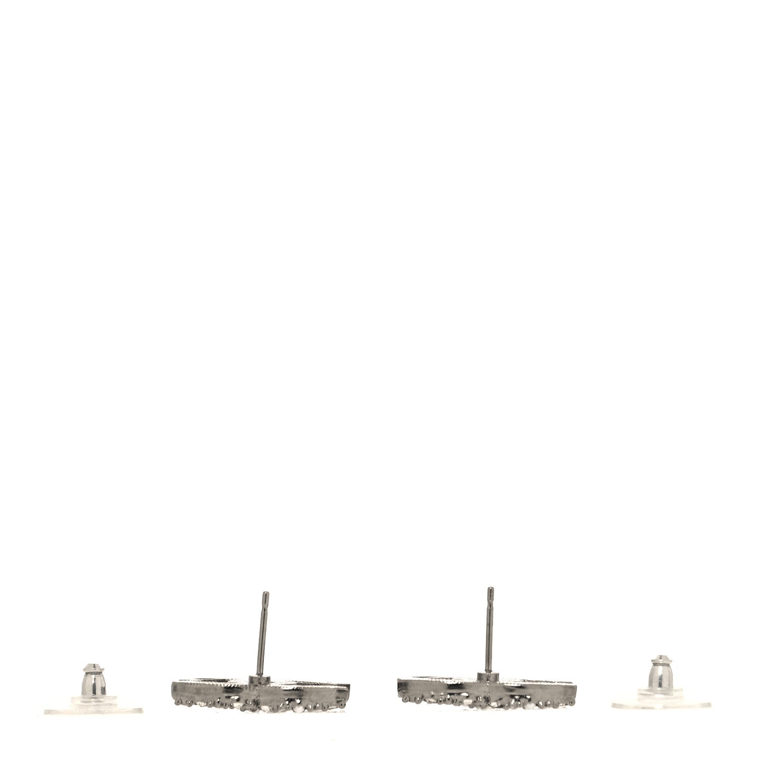 Chanel Ruthenium Crystal Pearl Caviar Earrings 3 of 5
