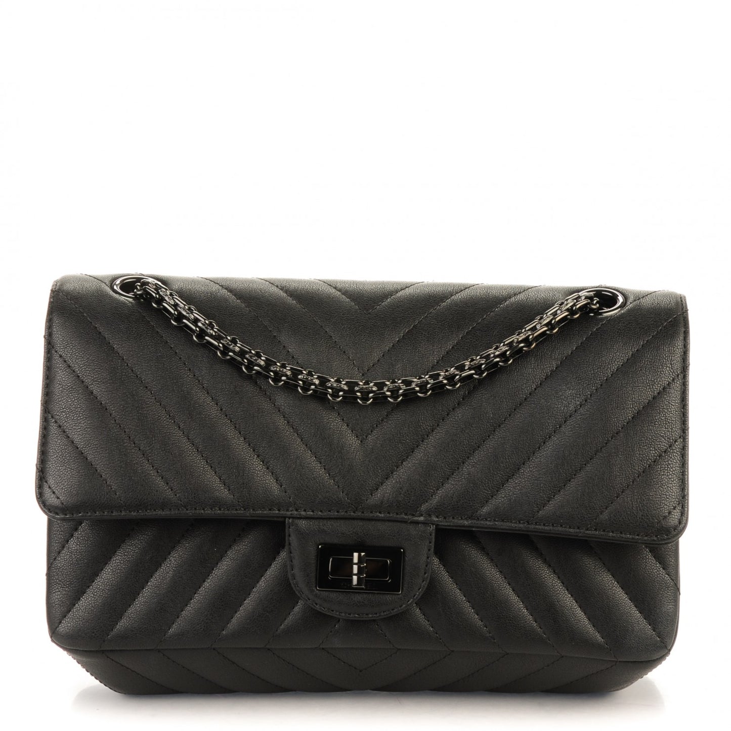 Sheepskin Chevron Quilted 2.55 Reissue 225 Double Flap So Black