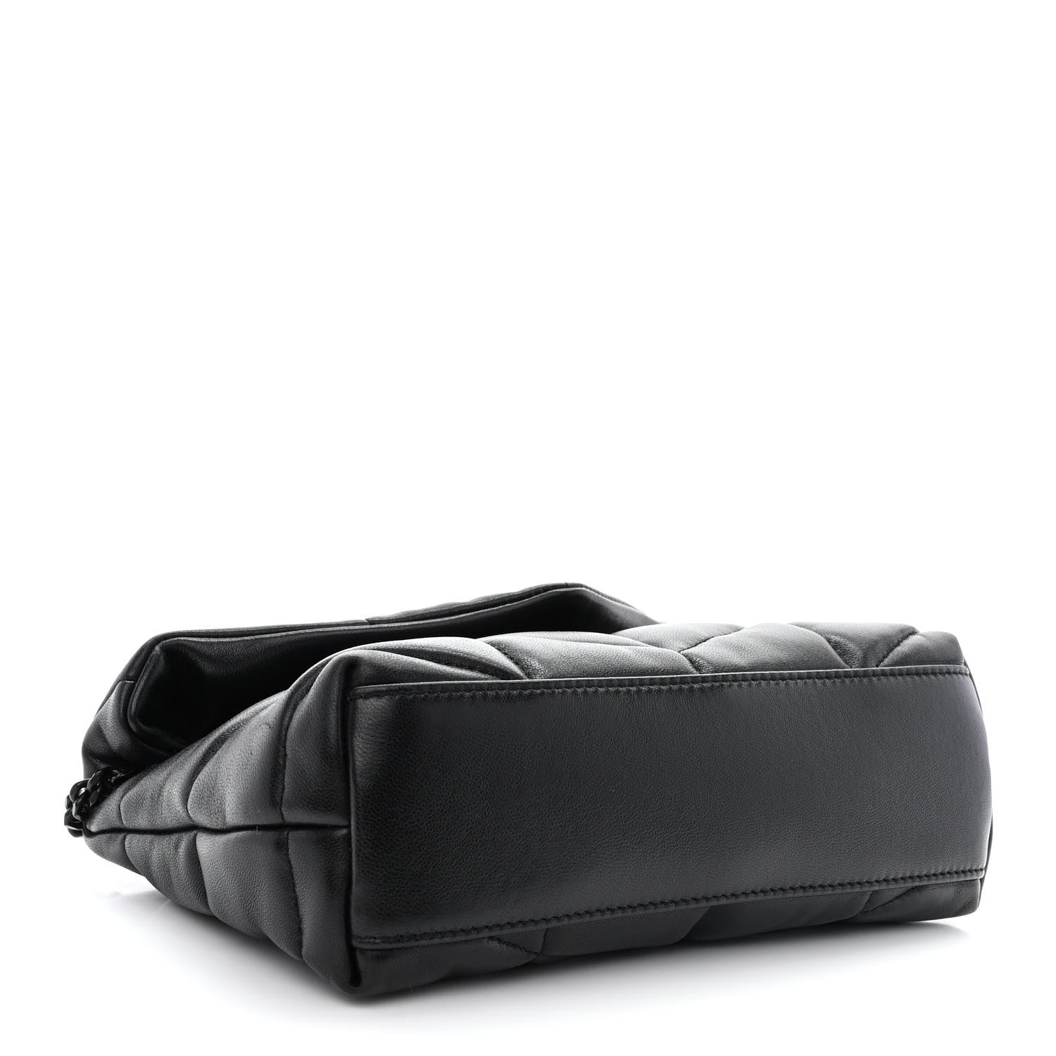 Saint Laurent Calfskin Quilted Toy Loulou Puffer Monogram Monochrome Chain Satchel Black 5 of 12