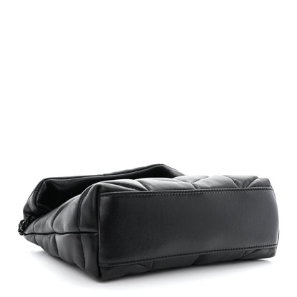 Saint Laurent Calfskin Quilted Toy Loulou Puffer Monogram Monochrome Chain Satchel Black 5 of 12