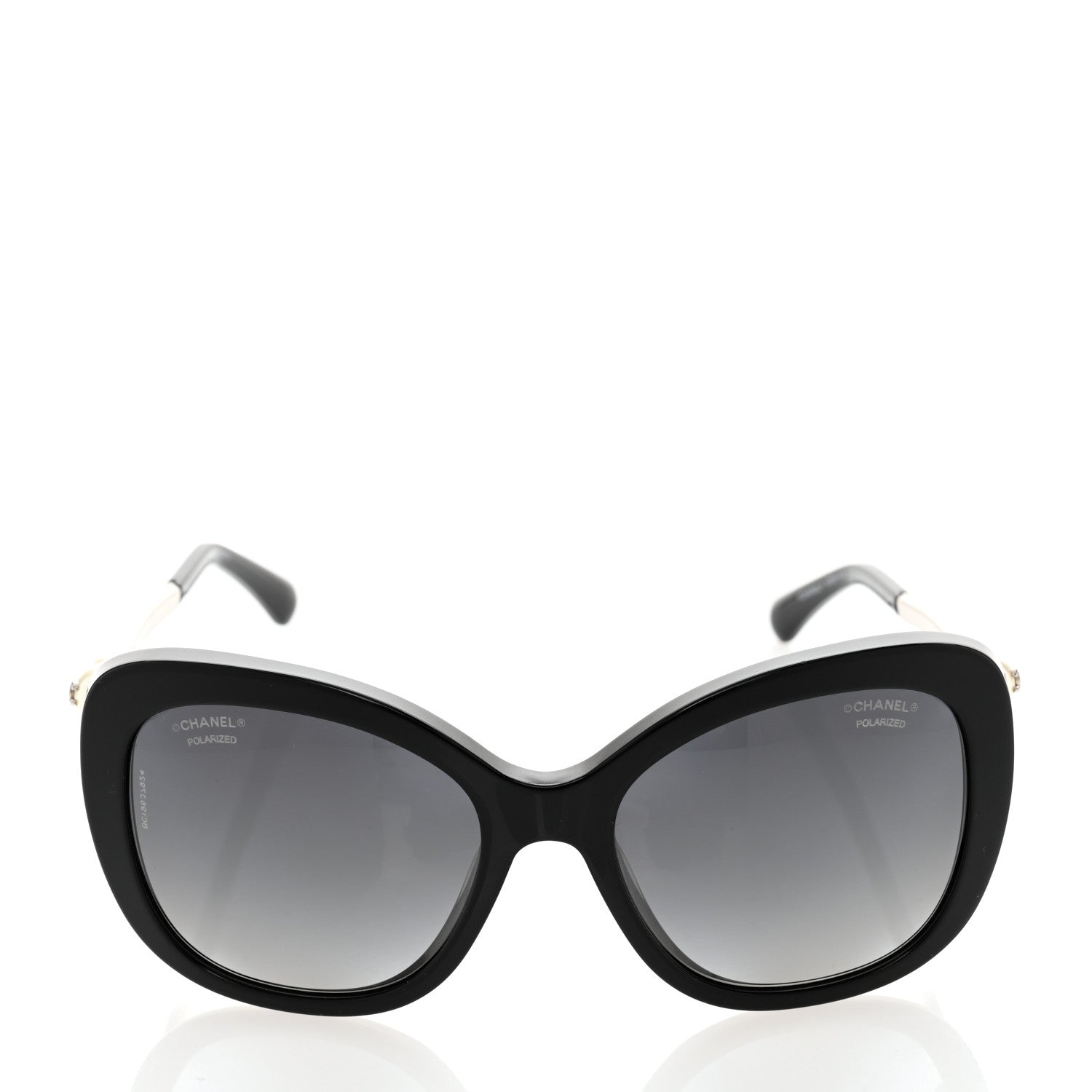 Chanel Acetate Polarized Butterfly Winter Pearl Sunglasses 5339-H-A Black 2 of 8