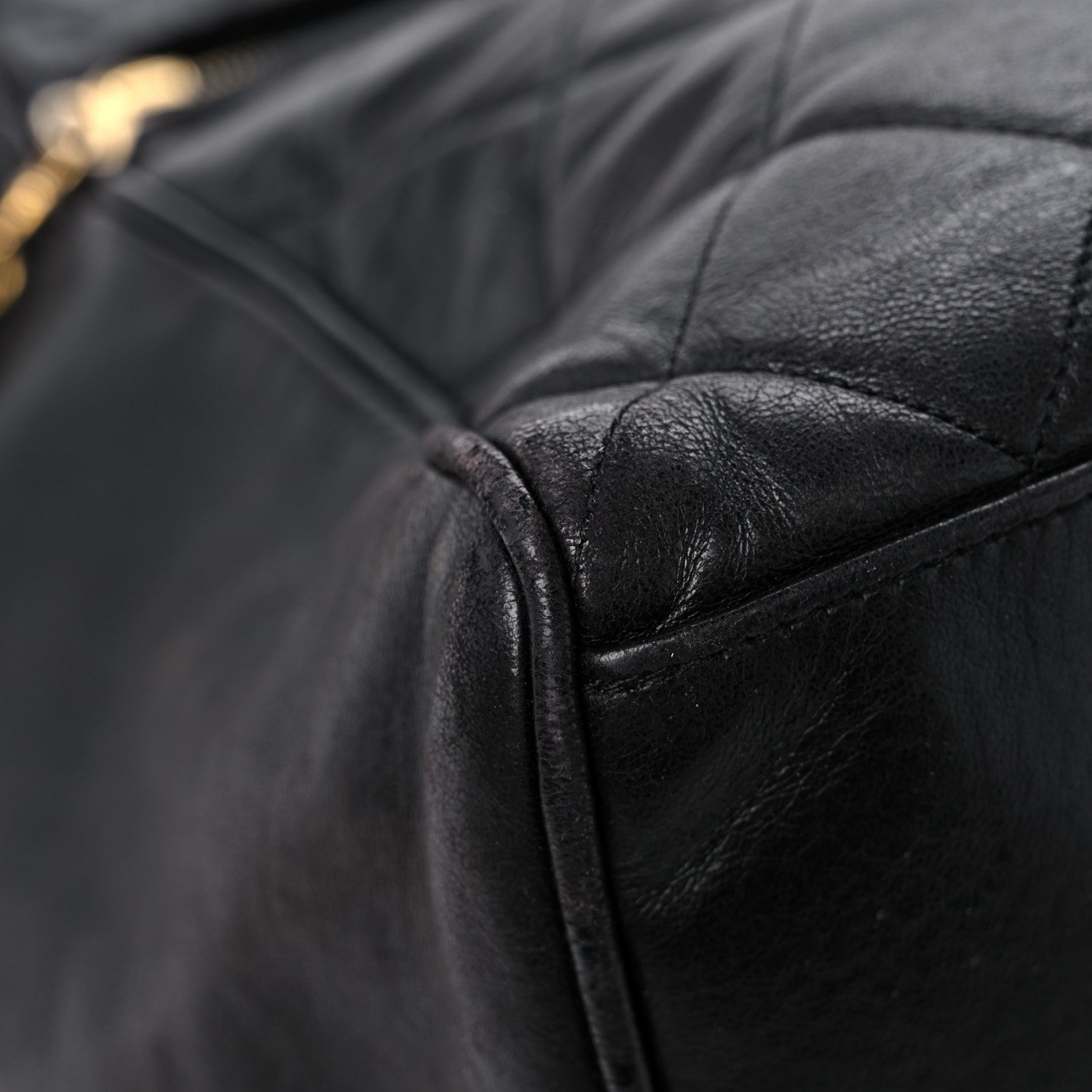 Chanel Lambskin Large Quilted Shopping Tote Black 8 of 15
