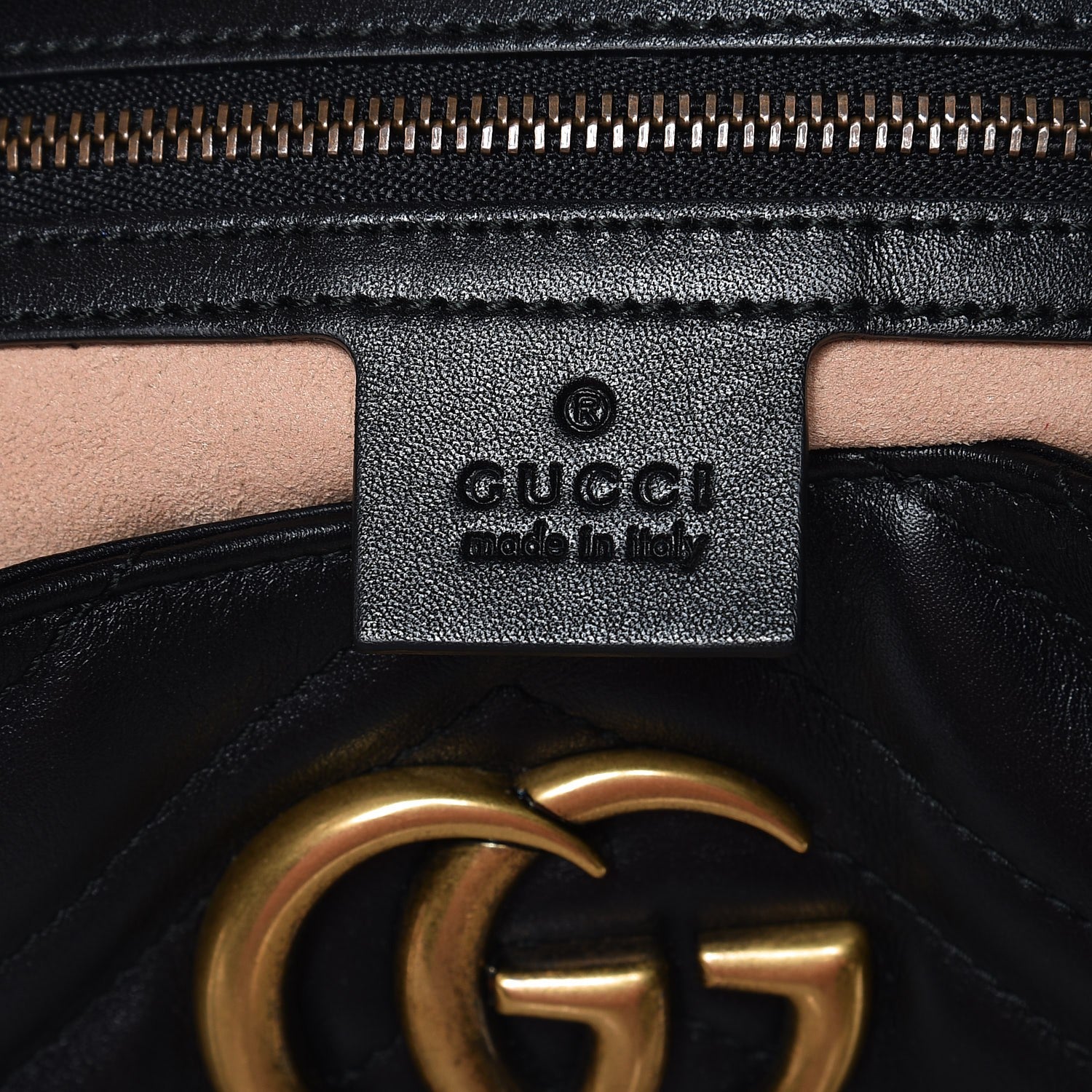 Gucci Calfskin Matelasse Medium GG Marmont Shoulder Tote Bag Black 6 of 7