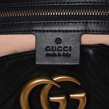 Gucci Calfskin Matelasse Medium GG Marmont Shoulder Tote Bag Black 6 of 7