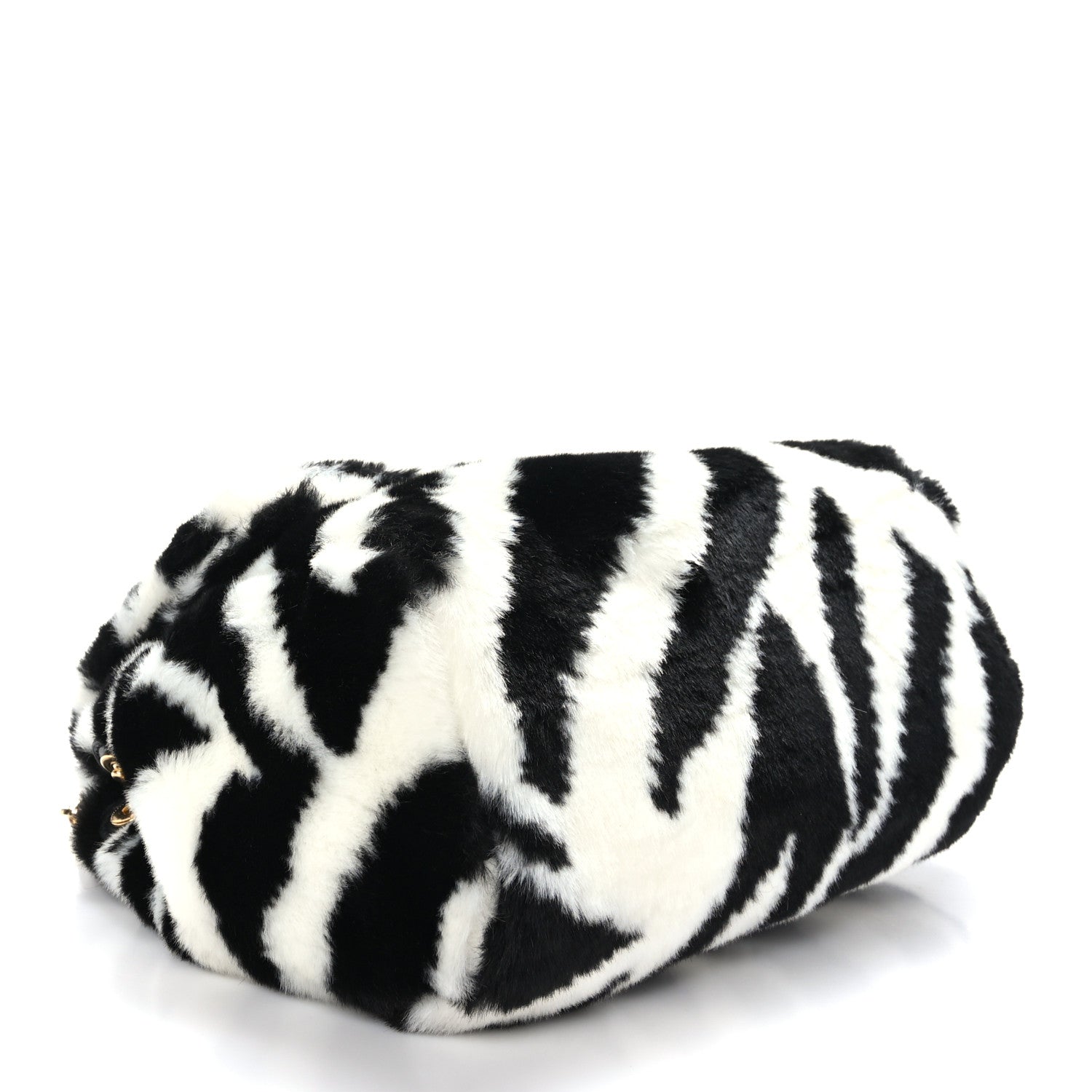 Dolce & Gabbana Faux Fur Zebra Print Miss Sicily Satchel Black White 4 of 8