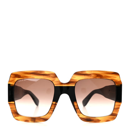 Gucci Acetate Square Frame Sunglasses GG0053S Havana 2 of 8
