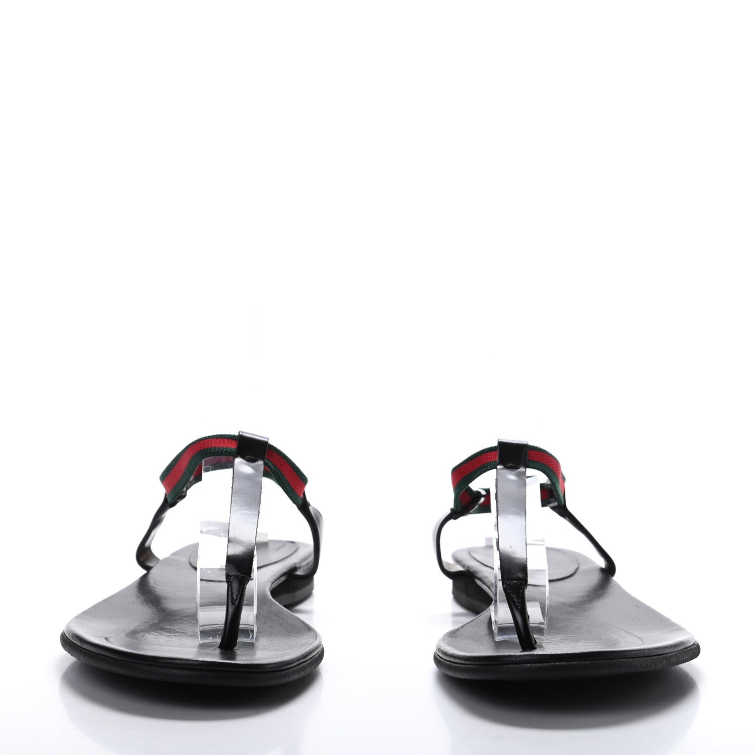 Gucci Nappa Web Wimbledon Thong Sandals 36.5 Black 2 of 9