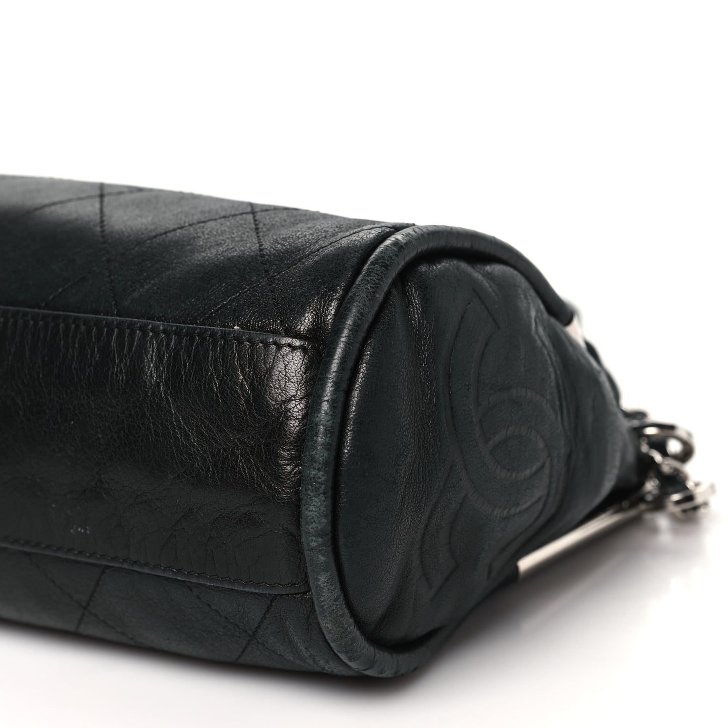 Lambskin Stitched Medium Ultimate Soft Tote Black