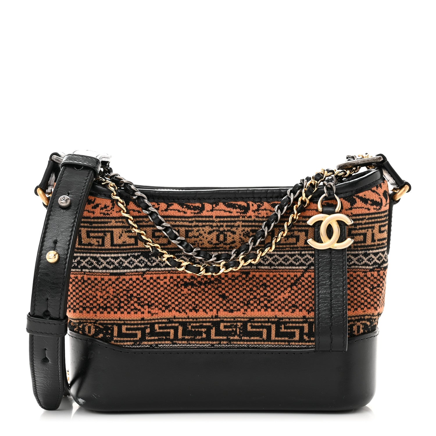 Chanel Knit Calfskin Small Gabrielle Hobo Black Multicolor 1 of 11