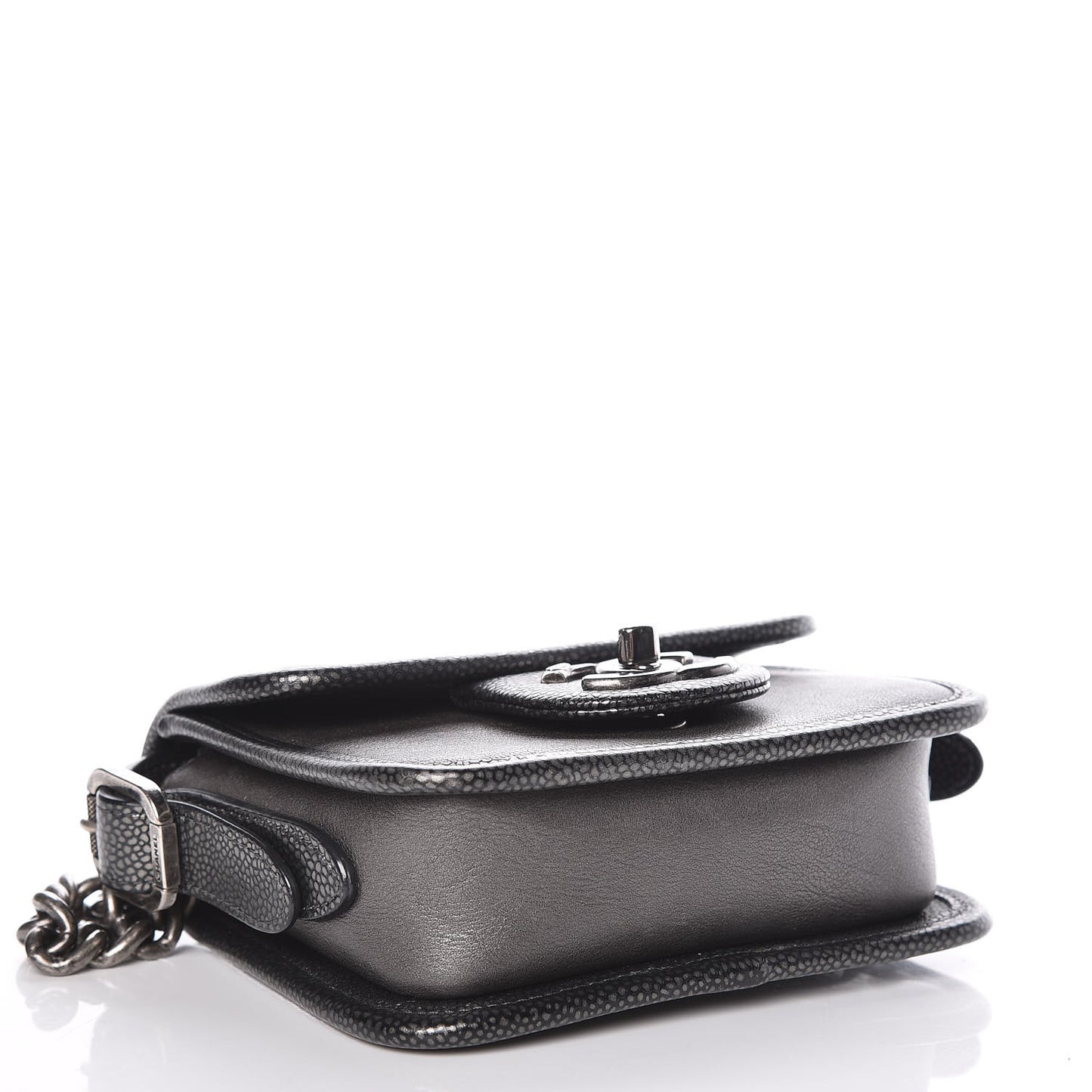 Iridescent Calfskin Mini Back To School Crossbody Flap Anthracite