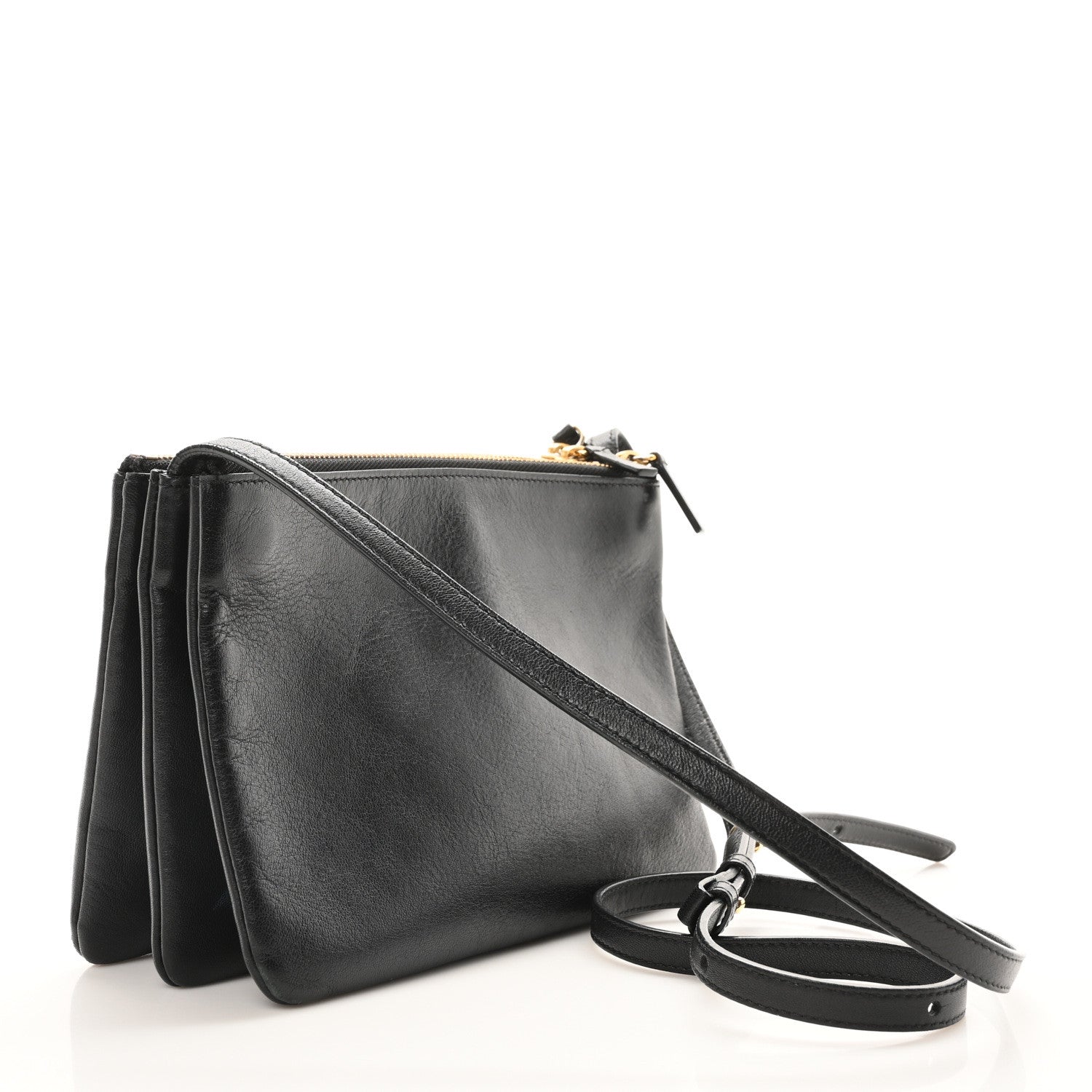 Celine Lambskin Small Trio Crossbody Bag Black 3 of 11