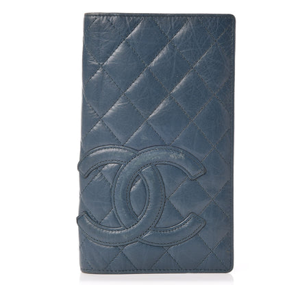 Chanel Calfskin Quilted Cambon Yen Wallet Blue 1 of 9