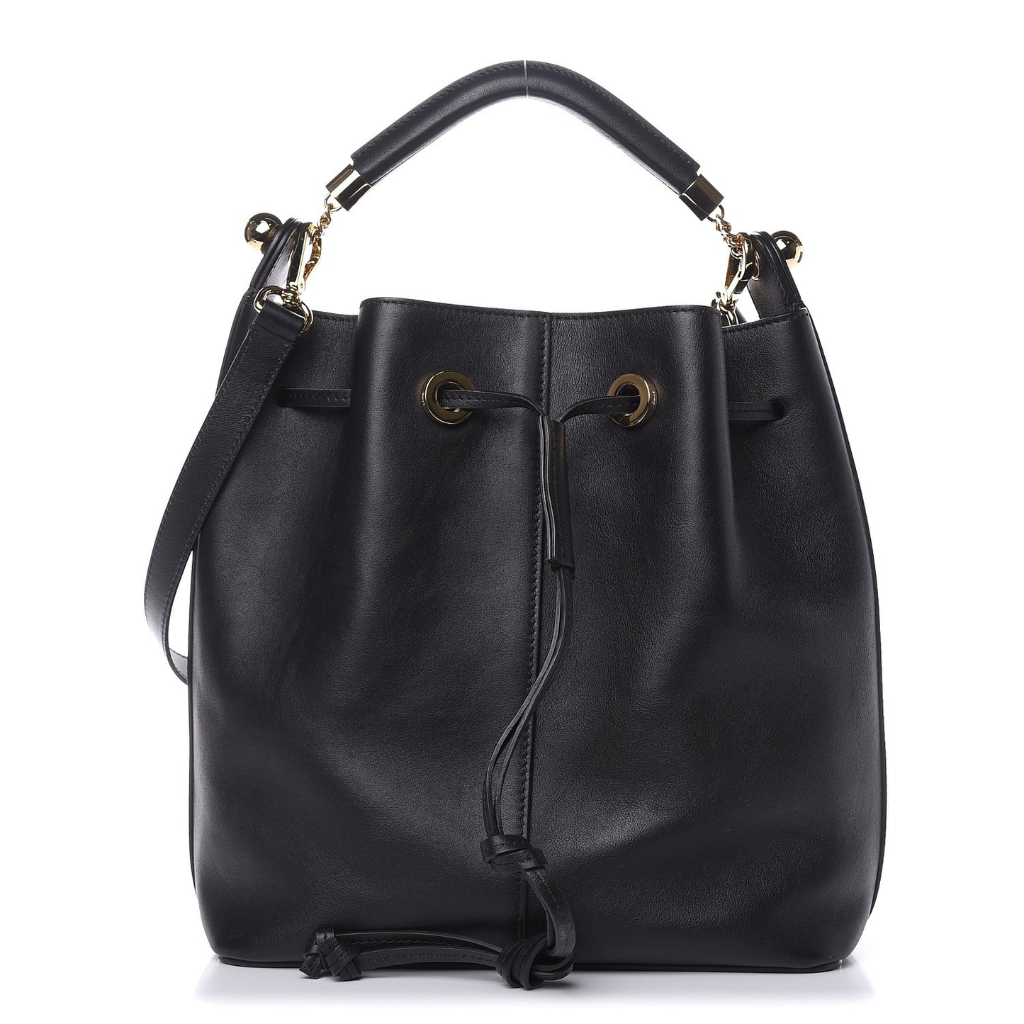 Calfskin Gala Medum Bucket Bag Black