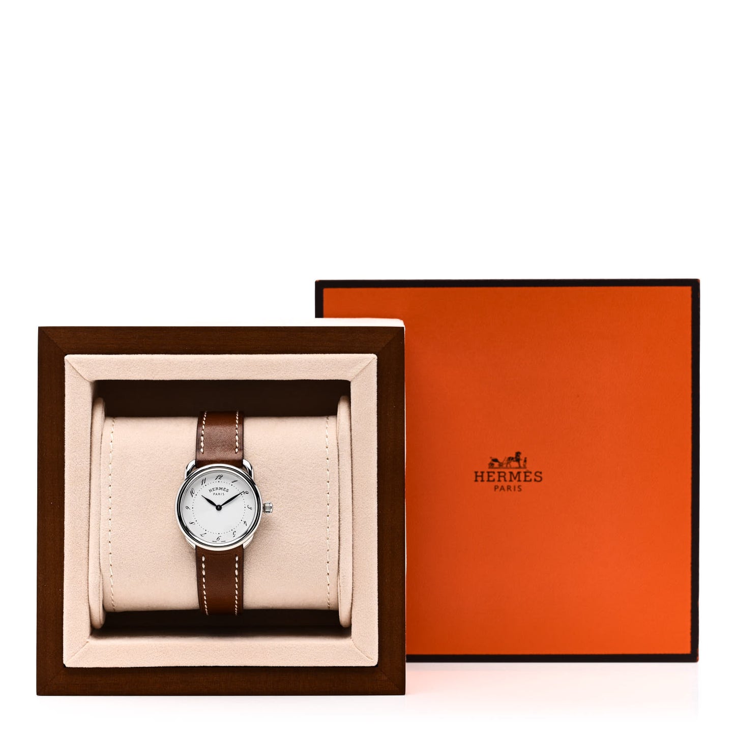 Stainless Steel Barenia 28mm Arceau Quartz Watch Fauve