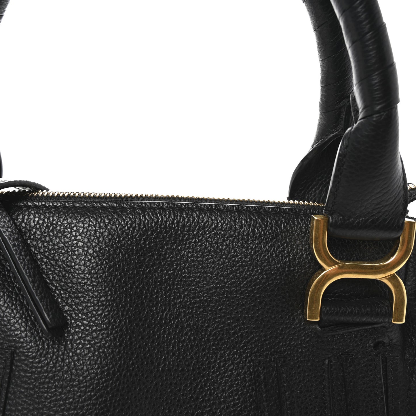 Calfskin Small Marcie Satchel Black