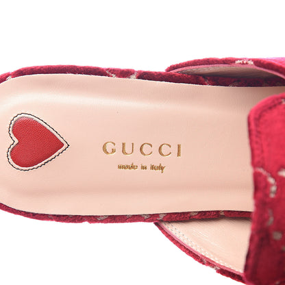 Gucci Velvet GG Monogram Womens Princetown Slippers 39 Red Cipria 7 of 8
