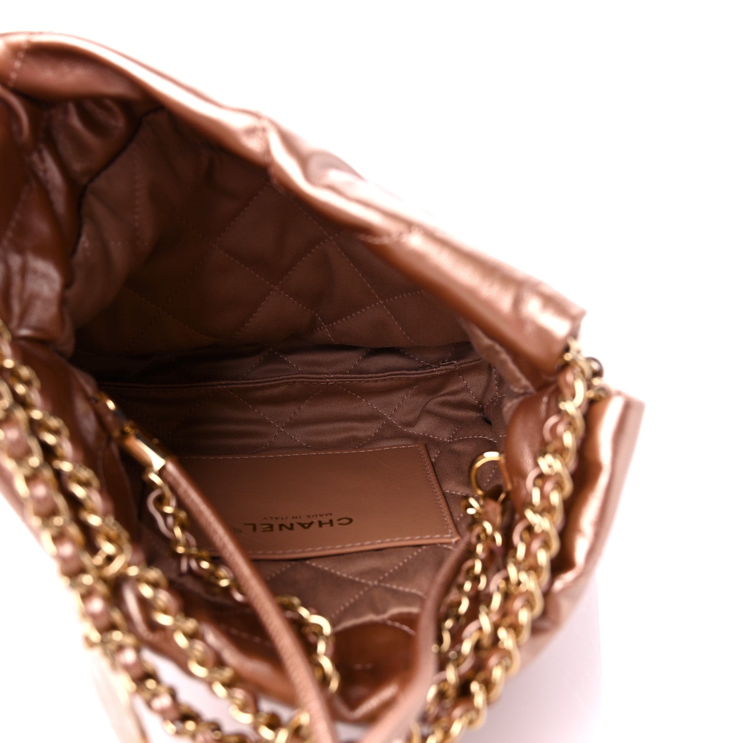 Chanel Metallic Calfskin Quilted Mini Chanel 22 Copper 5 of 10