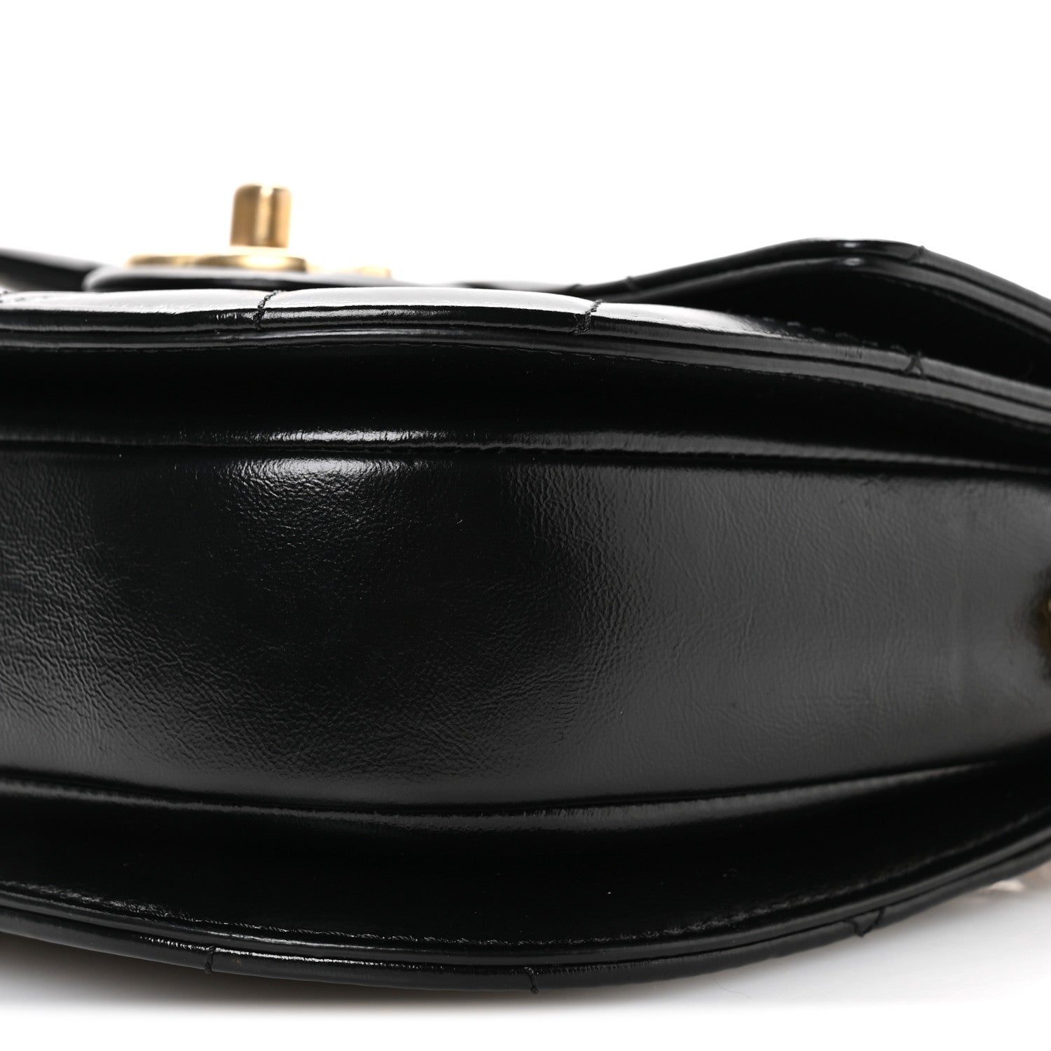 Chanel Shiny Calfskin Quilted Buckle Moon Messenger Black 10 of 10