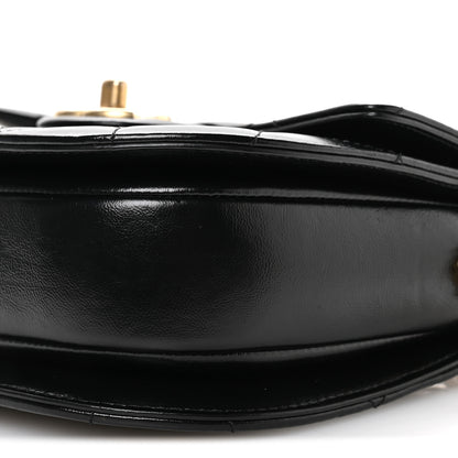 Chanel Shiny Calfskin Quilted Buckle Moon Messenger Black 10 of 10