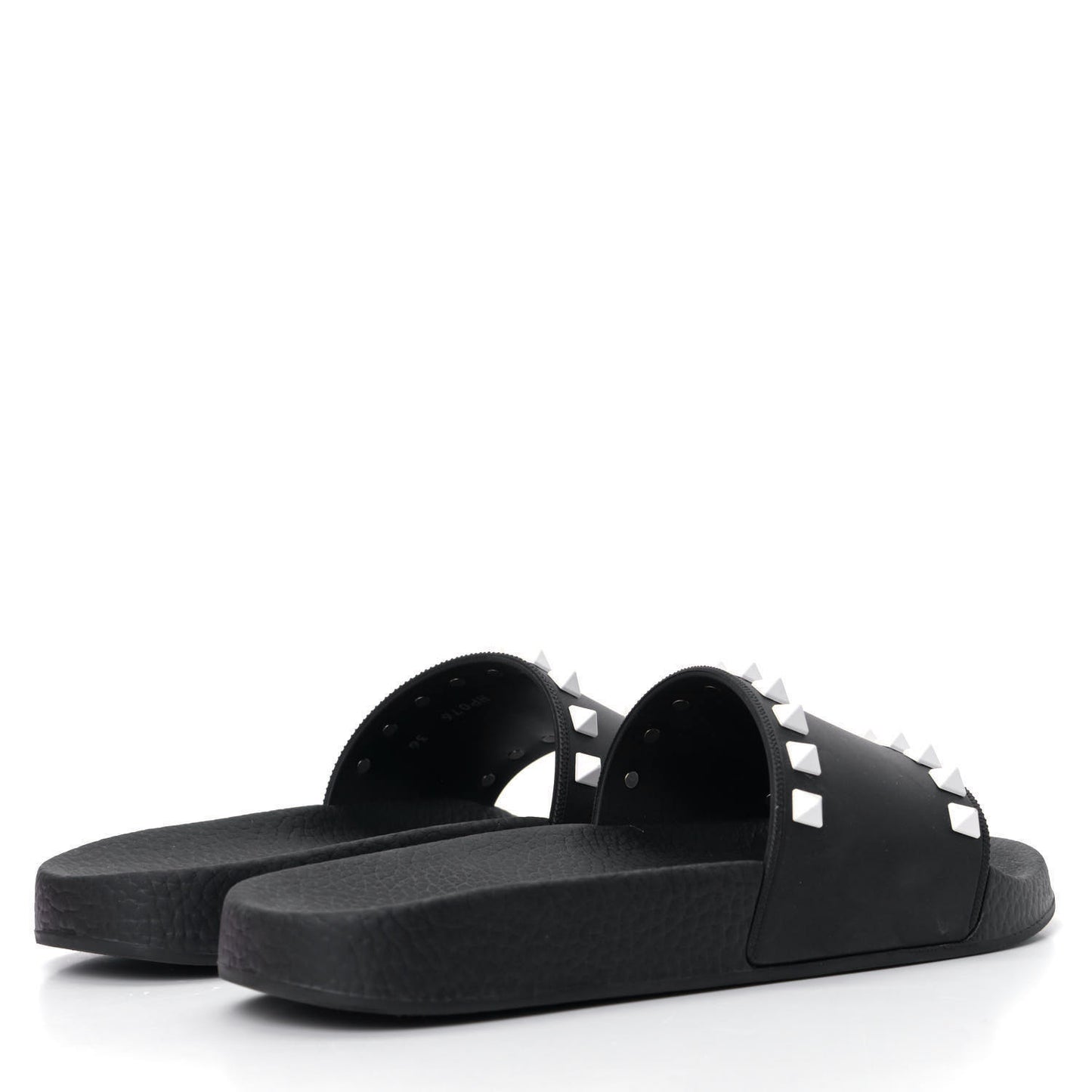 Rubber Rockstud Slide Sandals 36 Black