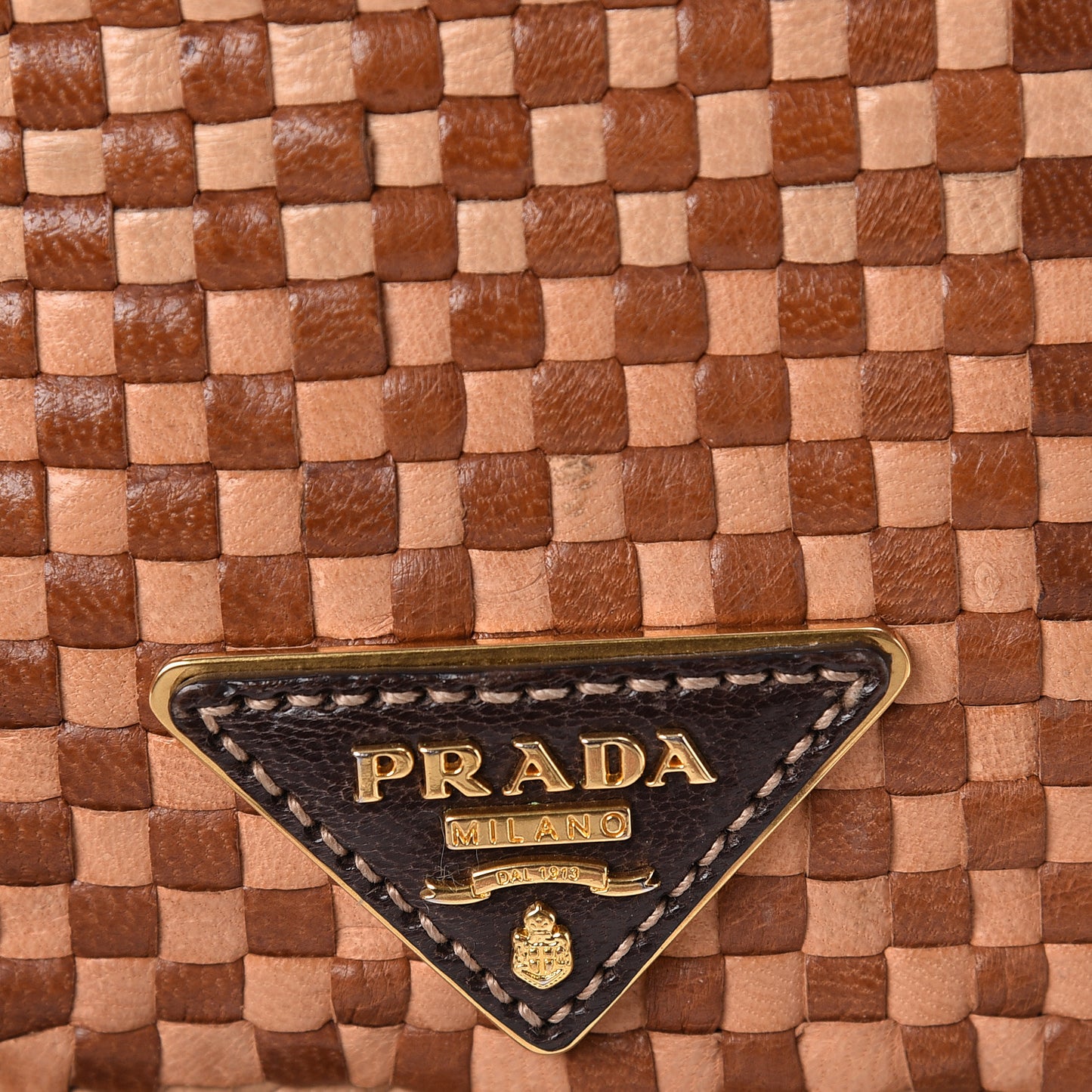Goatskin Woven Flap Crossbody Sughero Caramel