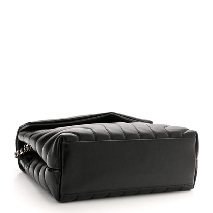 Saint Laurent Calfskin Y Quilted Monogram Small Loulou Chain Satchel Black 4 of 10
