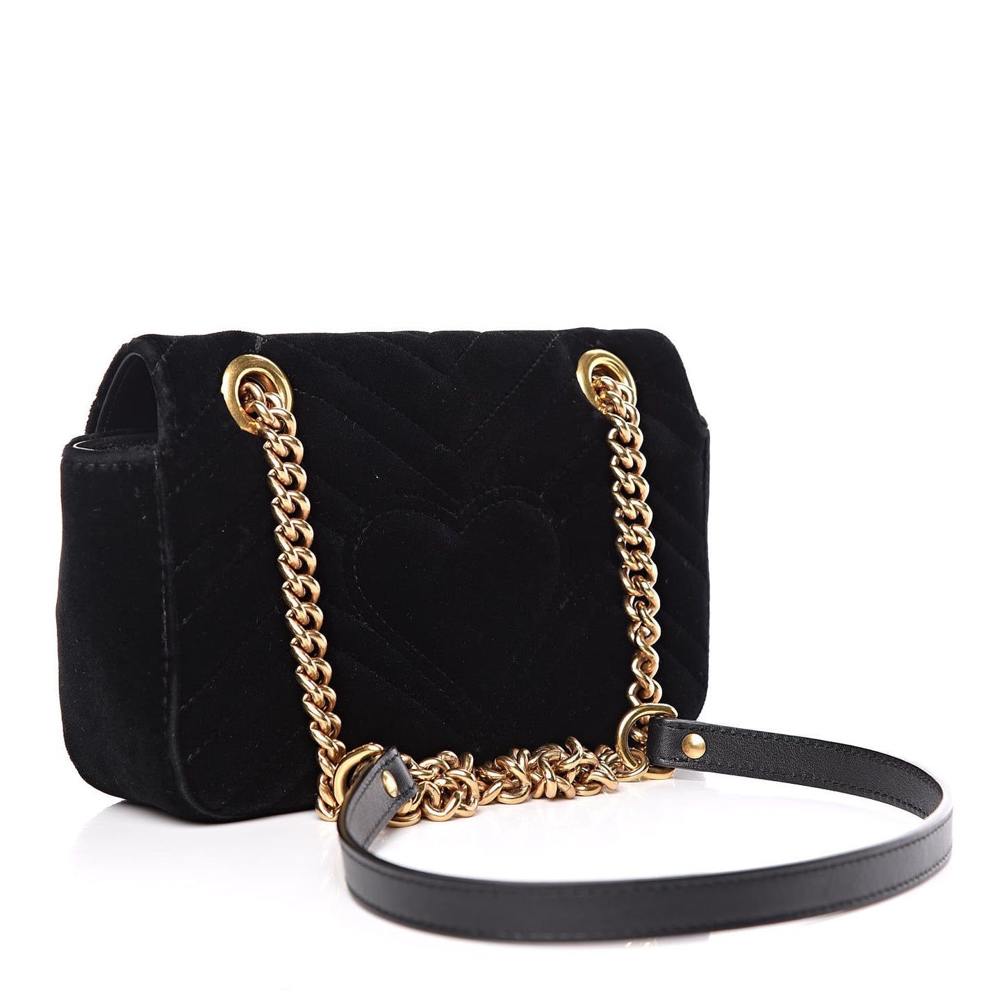Velvet Matelasse Mini GG Marmont Shoulder Bag Black