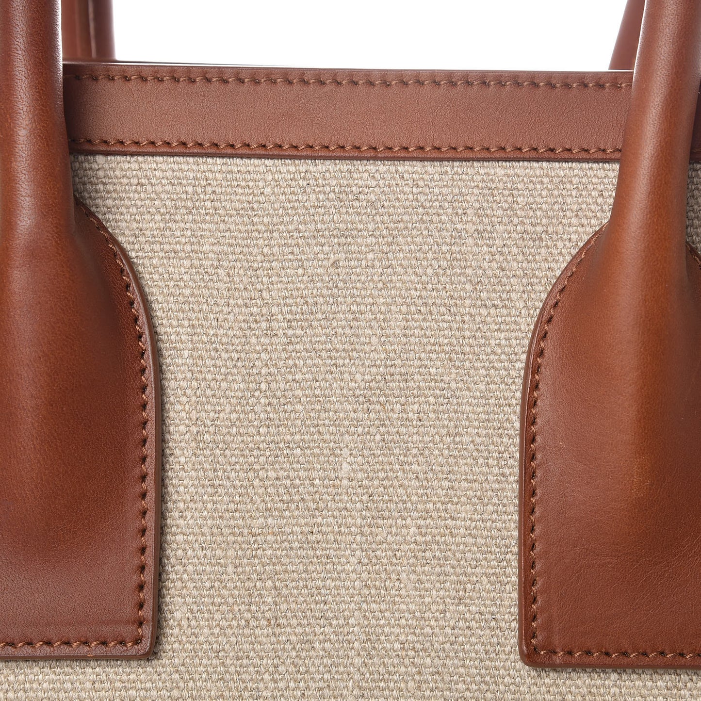 Linen Calfskin Small Souple Sac De Jour Cognac