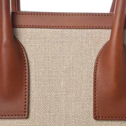 Saint Laurent Linen Calfskin Small Souple Sac De Jour Cognac 10 of 13