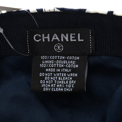 Chanel Cotton CC Coco Beach Cap Hat Navy Ivory 8 of 8