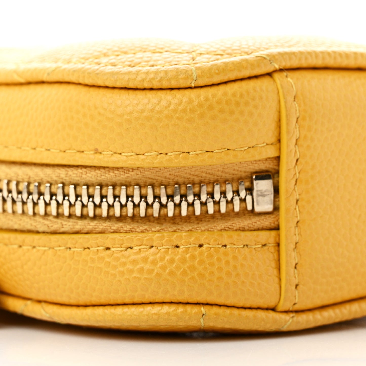 Caviar Quilted Phone Holder Wallet On Chain WOC Yellow