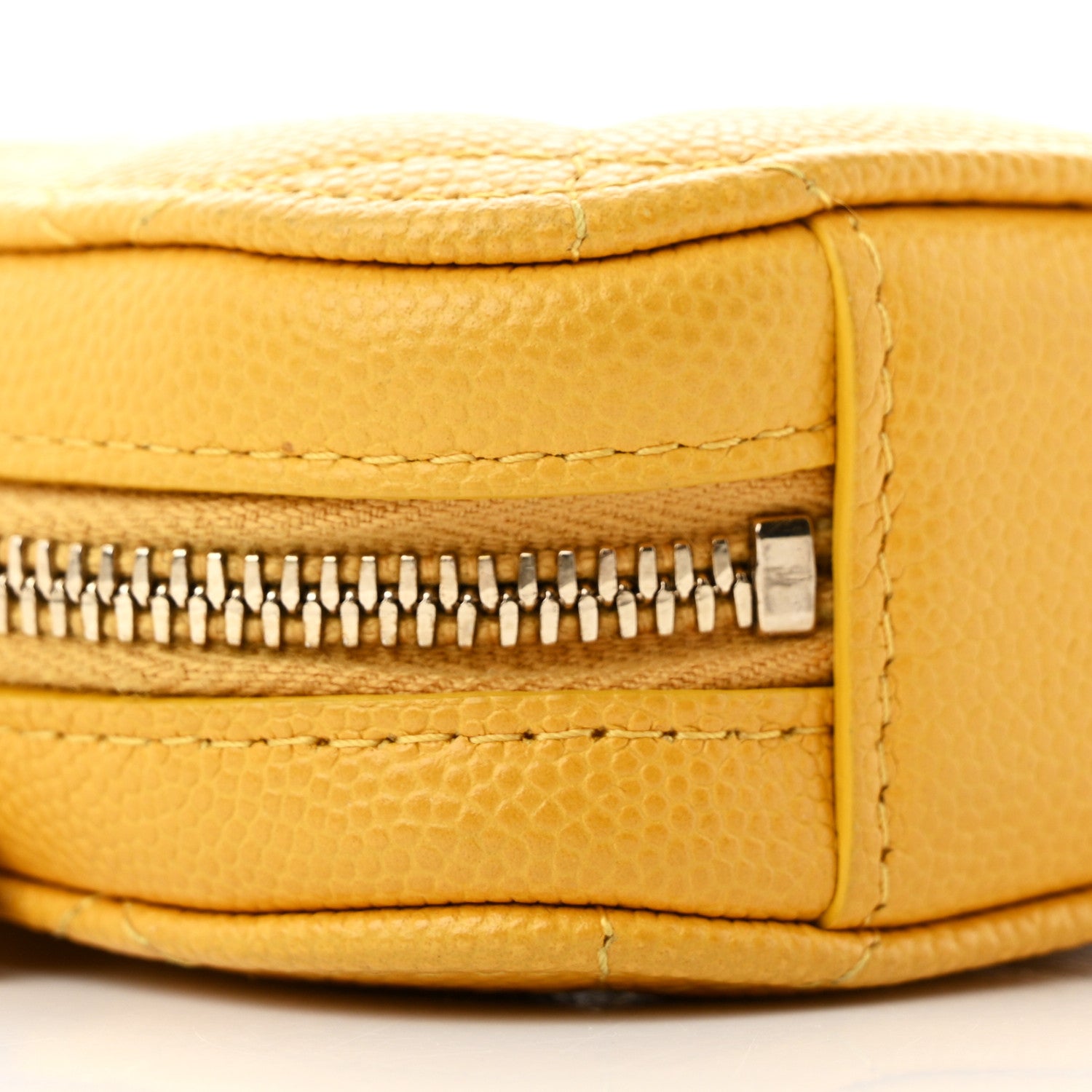 Chanel Caviar Quilted Phone Holder Wallet On Chain WOC Yellow 9 of 11