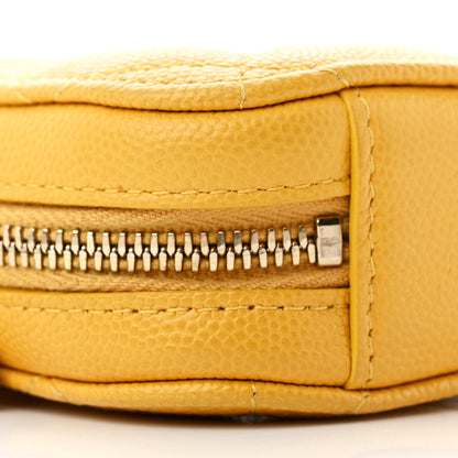 Chanel Caviar Quilted Phone Holder Wallet On Chain WOC Yellow 9 of 11