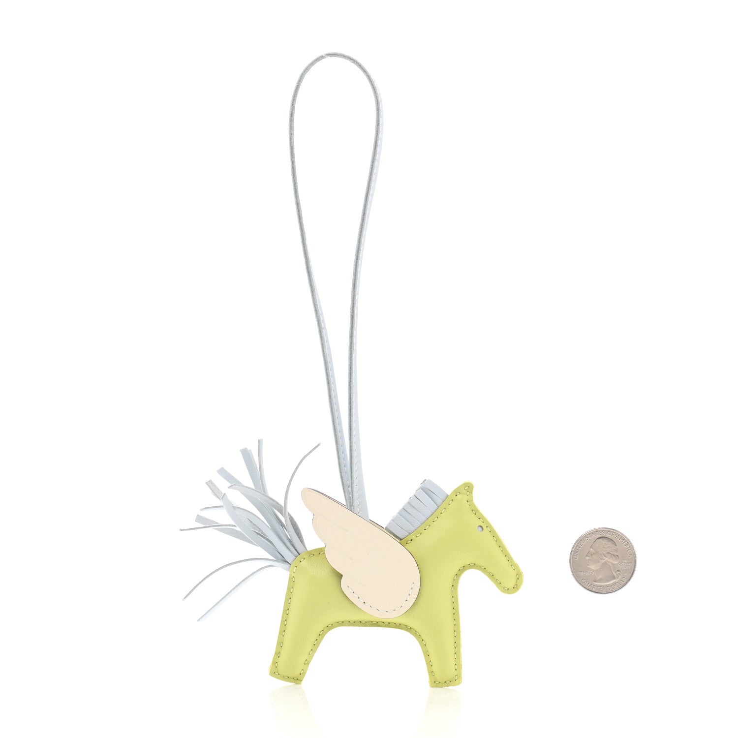 Hermes Milo Lambskin Grigri Rodeo Pegase Horse Bag Charm PM Jaune Bourgeon Bleu Brume Nata 2 of 5