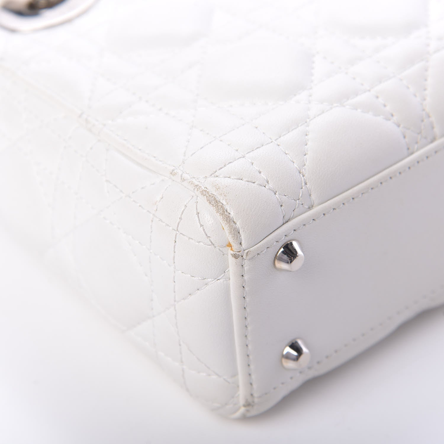 Christian Dior Lambskin Cannage Mini Lady Dior White 9 of 20