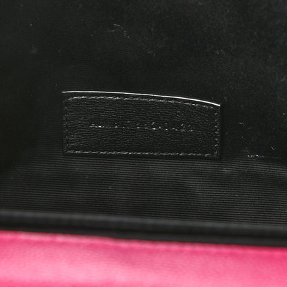 Saint Laurent Grain De Poudre Matelasse Chevron Monogram Envelope Clutch Fuchsia 7 of 8