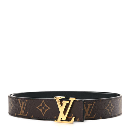 Louis Vuitton Calfskin Monogram 30mm LV Initiales Reversible Belt 85 34 Black 1 of 4