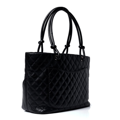 Chanel Calfskin Quilted Large Cambon Tote Black White 2 of 4
