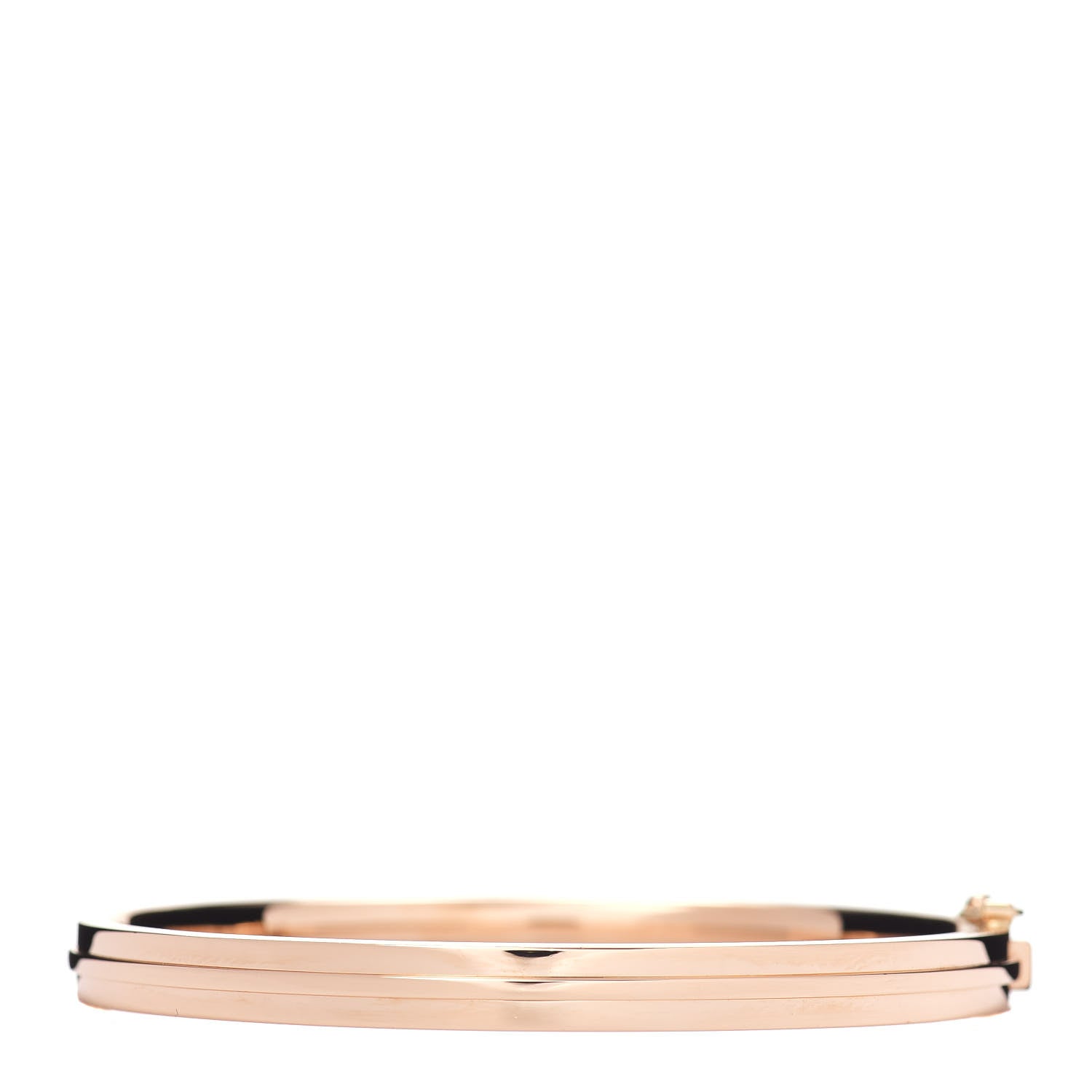 Tiffany 18K Rose Gold Diamond T Hinged Bangle Bracelet 3 of 4