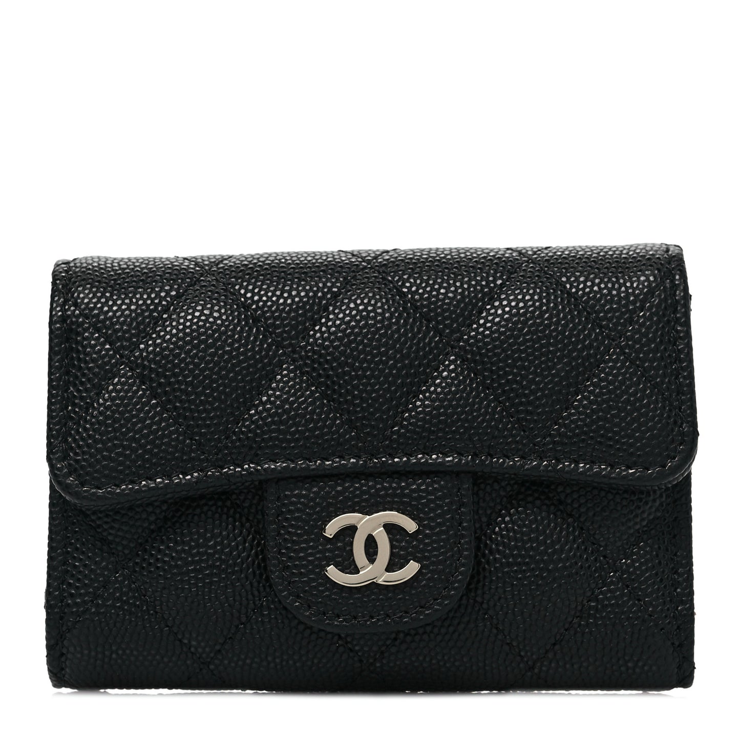 Caviar Quilted Classic 4 Key Holder Wallet Black