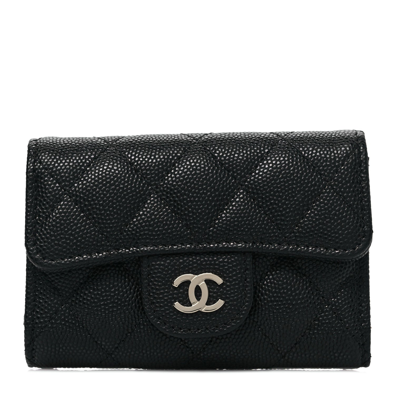 Chanel Caviar Quilted Classic 4 Key Holder Wallet Black 1 of 8