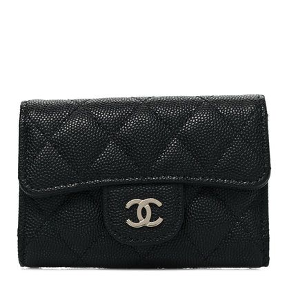 Chanel Caviar Quilted Classic 4 Key Holder Wallet Black 1 of 8