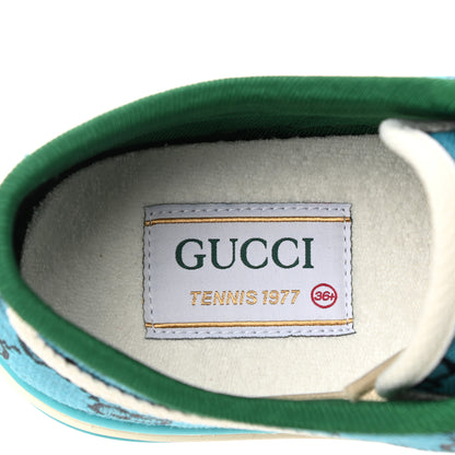 Gucci GG Monogram Multicolor Web Womens 1977 Tennis Sneakers 36.5 Light Blue Mystic White 7 of 8