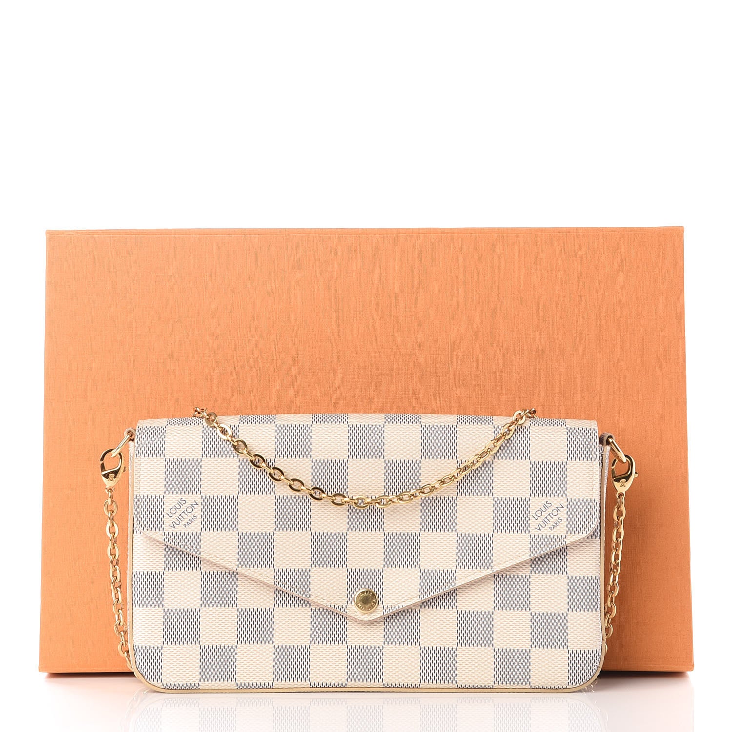 Louis Vuitton Damier Azur Pochette Felicie Chain Wallet Rose Ballerine 11 of 11